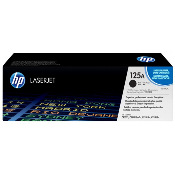 HP 125A Black Original LaserJet Toner Cartridge (CB540A)
