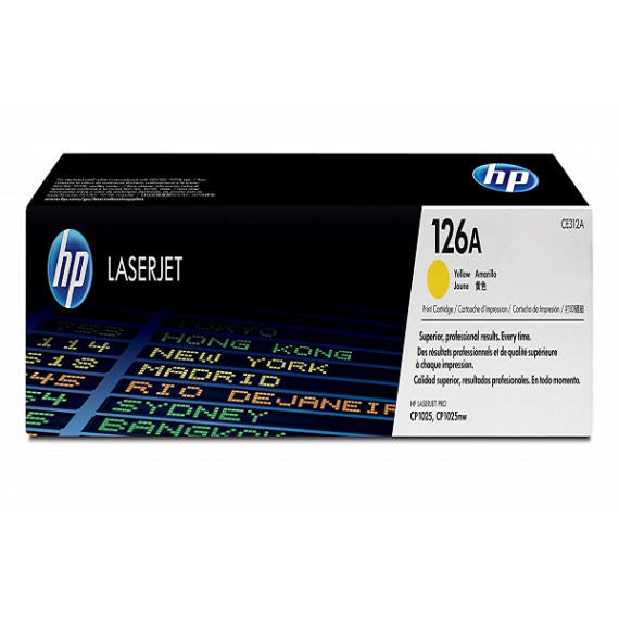 HP 126A Yellow Original LaserJet Toner Cartridge (CE312A)