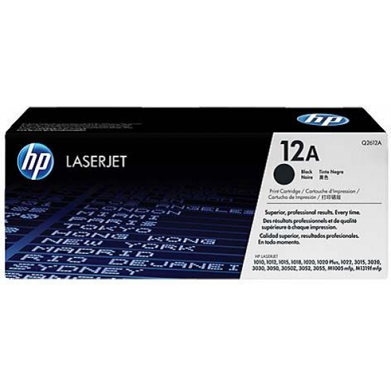HP 12A Black LaserJet Toner Cartridge (Q2612A)