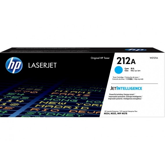 HP 212A Cyan Original LaserJet Toner Cartridge, W2121A