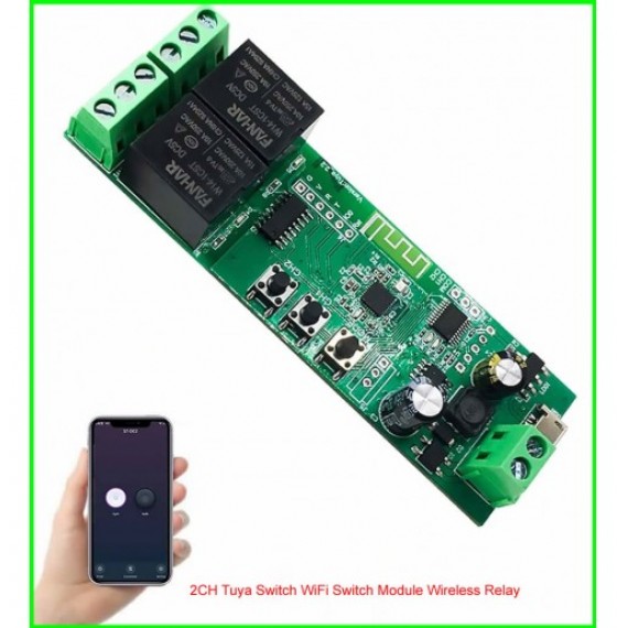 2CH Tuya Switch WiFi Switch Module Wireless Relay