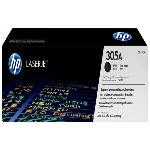 HP 305A Black Original LaserJet Toner Cartridge (CE410A)