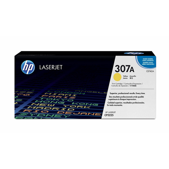 HP 307A Yellow Original LaserJet Toner Cartridge (CE742A)