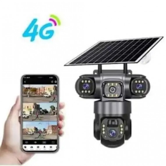 V380 Pro 3 Lens 4g Solar Ptz Camera Hd 12mp 