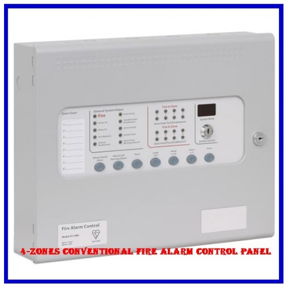 4-ZONES CONVENTIONAL FIRE ALARM CONTROL PANEL