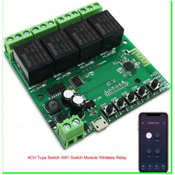 4CH Tuya Switch WiFi Switch Module Wireless Relay