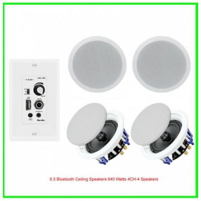 6.5" Bluetooth Ceiling Speakers 640 Watts 4CH-4 Speakers