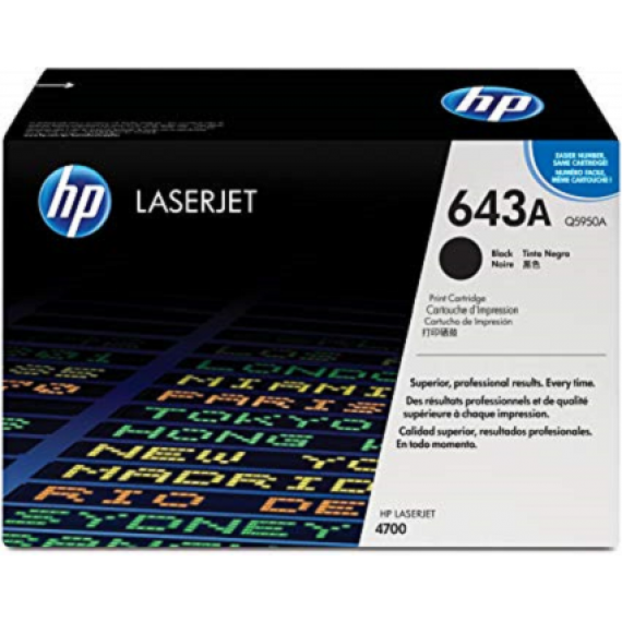 HP 643A Black Original LaserJet Toner Cartridge (Q5950A)