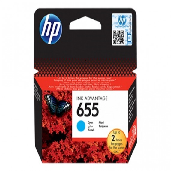 HP 655 Cyan Original Ink Advantage Cartridge (CZ110AE)