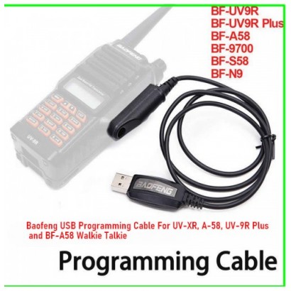Baofeng USB Programming Cable For UV-XR, A-58, UV-9R Plus and BF-A58 Walkie Talkie Baofeng USB Programming Cable For UV-XR, A-58, UV-9R Plus and BF-A58 Walkie Talkie