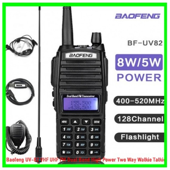 Baofeng UV-82 VHF UHF FM Dual Band High Power Two Way Walkie Talkie