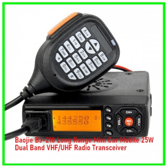 Baojie BJ-218 Long Range Mini Car Mobile 25W Dual Band VHF/UHF Radio Transceiver