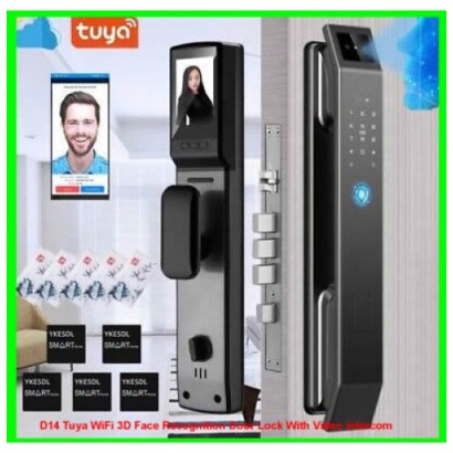 D14 Tuya WiFi 3D Face Recognition Door Lock With Video intercom