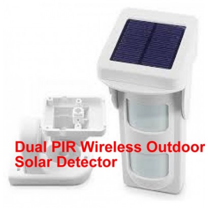 DUAL PIR WIRELESS OUTDOOR SOLAR DETECTOR