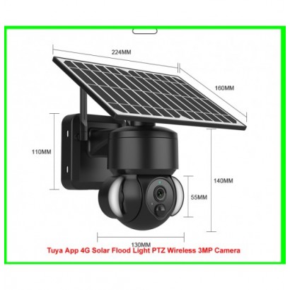 Solar Flood Light Ptz Wireless - 3mp Camera - Ubox App 4g