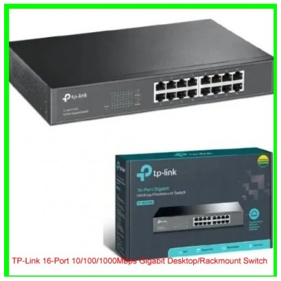 TP-LINK 16-PORT 10/100/1000MBPS GIGABIT DESKTOP/RACKMOUNT SWITCH TP-LINK 16-PORT 10/100/1000MBPS GIGABIT DESKTOP/RACKMOUNT SWITCH