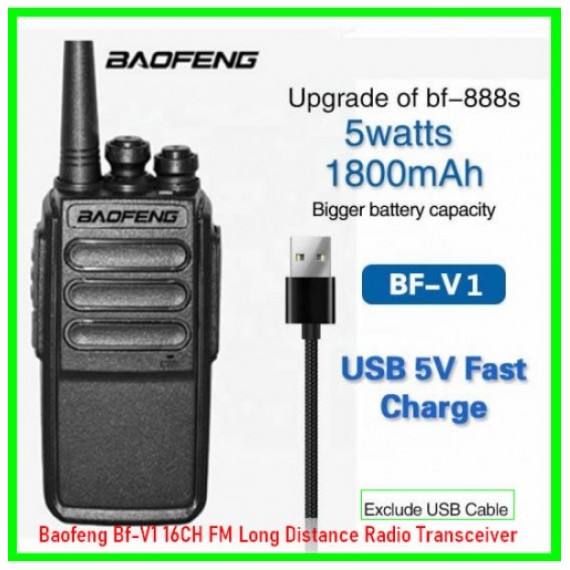 Baofeng Bf-V1 16CH FM Long Distance Radio Transceiver Walkie Talkie