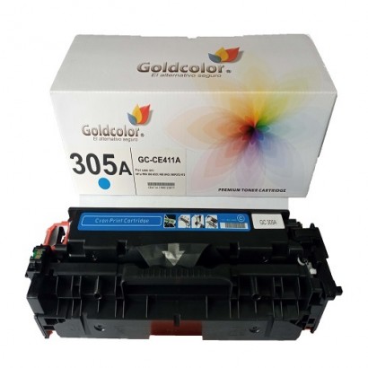 GOLDCOLOR 305A CYAN TONER CARTRIDGE (CE411A) FOR HP REPLACEMENT