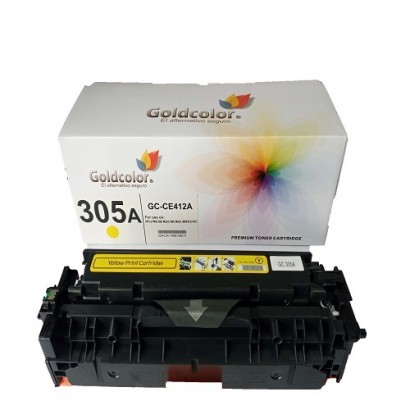 GOLDCOLOR 305A YELLOW TONER CARTRIDGE (CE412A) FOR HP REPLACEMENT