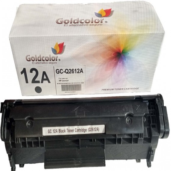 GOLDCOLOR 12A BLACK TONER CARTRIDGE (Q2612A) FOR HP REPLACEMENT