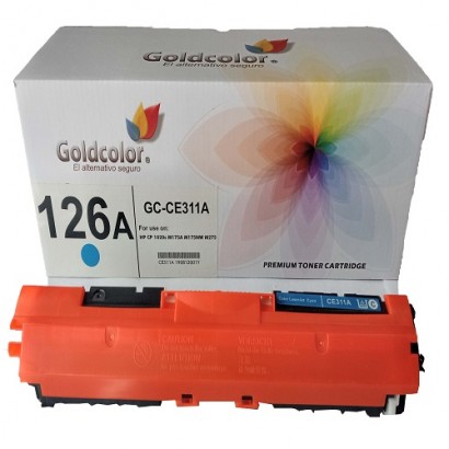 GOLDCOLOR 126A CYAN TONER CARTRIDGE (CE311A) FOR HP REPLACEMENT