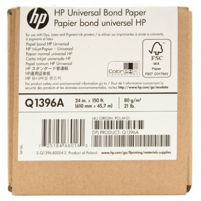 HP Universal Bond Paper-610 mm x 45.7 m (24 in x 150 ft)-Q1396A